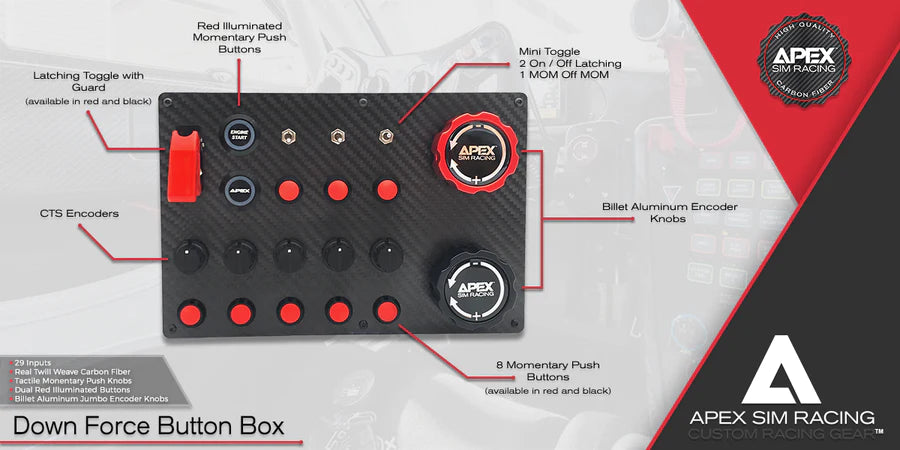 Slim Racer Button Boxes  Apex Sim Racing - Sim Racing Products
